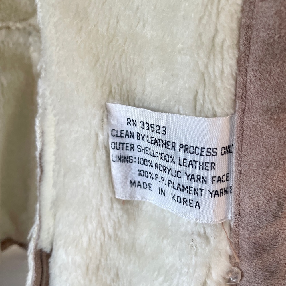 Vintage Le Soleil Suede Faux Sherpa Lined Coat.